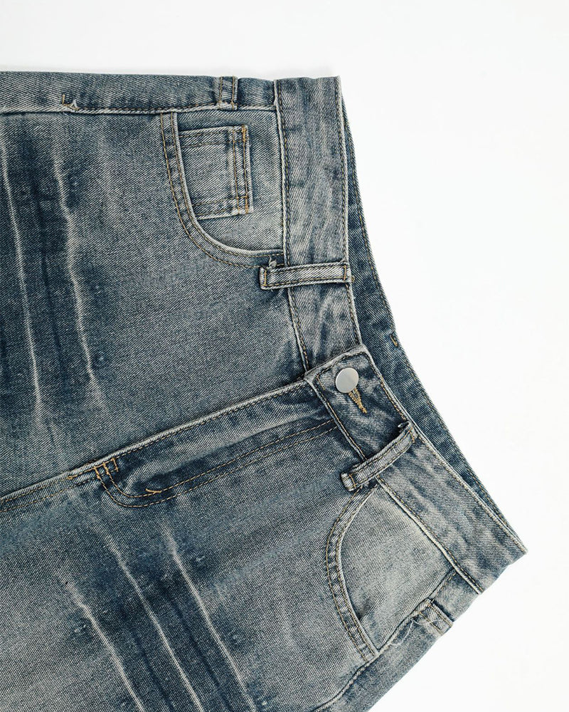 復古個性牛仔長褲