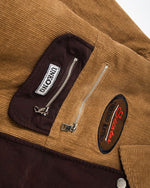 Retro color-blocked lapel coat