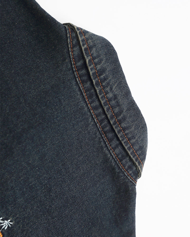 Washed colored denim shirt