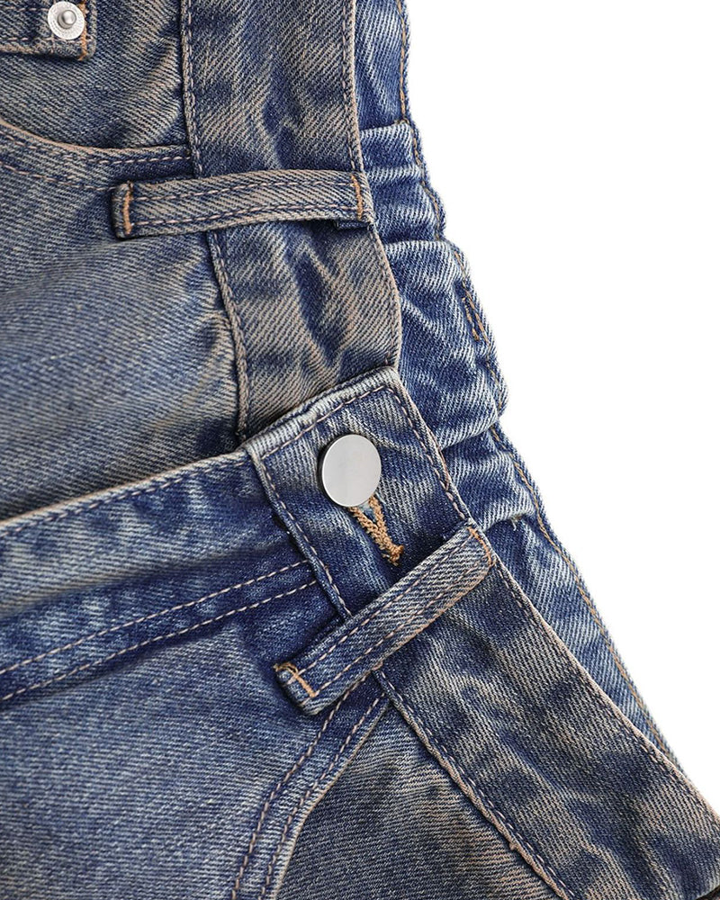 做舊直筒牛仔褲