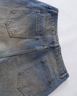 Distressed straight jeans