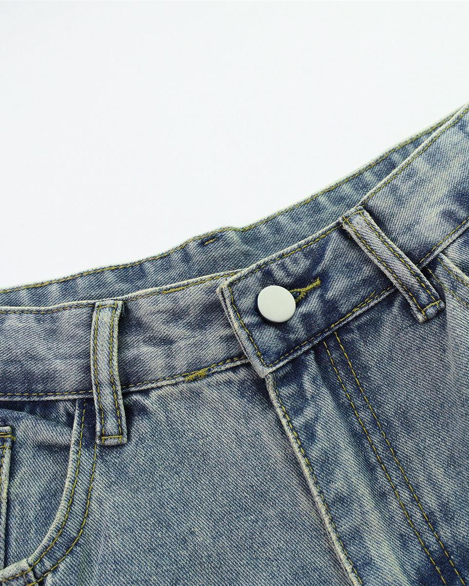 設計感顯瘦直筒牛仔褲