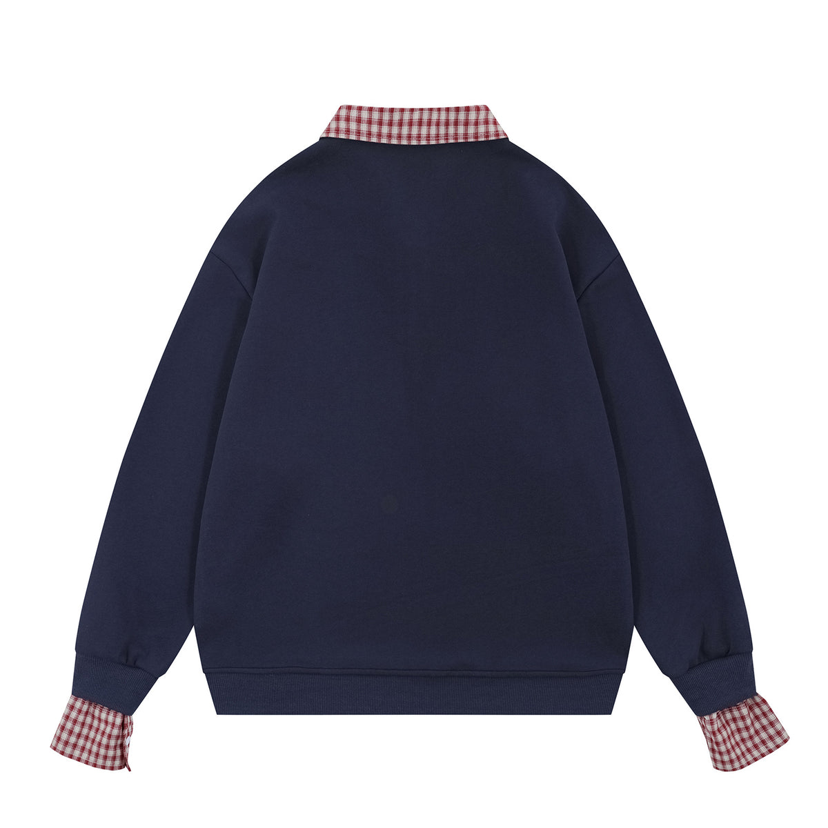 Embroidered fake two piece sweatshirt