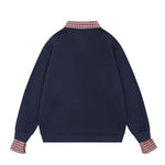 Embroidered fake two piece sweatshirt