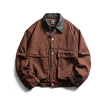 Patchwork lapel coat