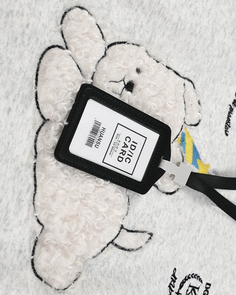 毛絨小狗假兩件polo衛衣