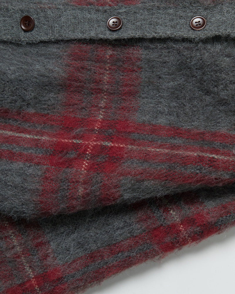 Plaid lapel short jacket