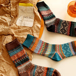 復古針織中筒襪