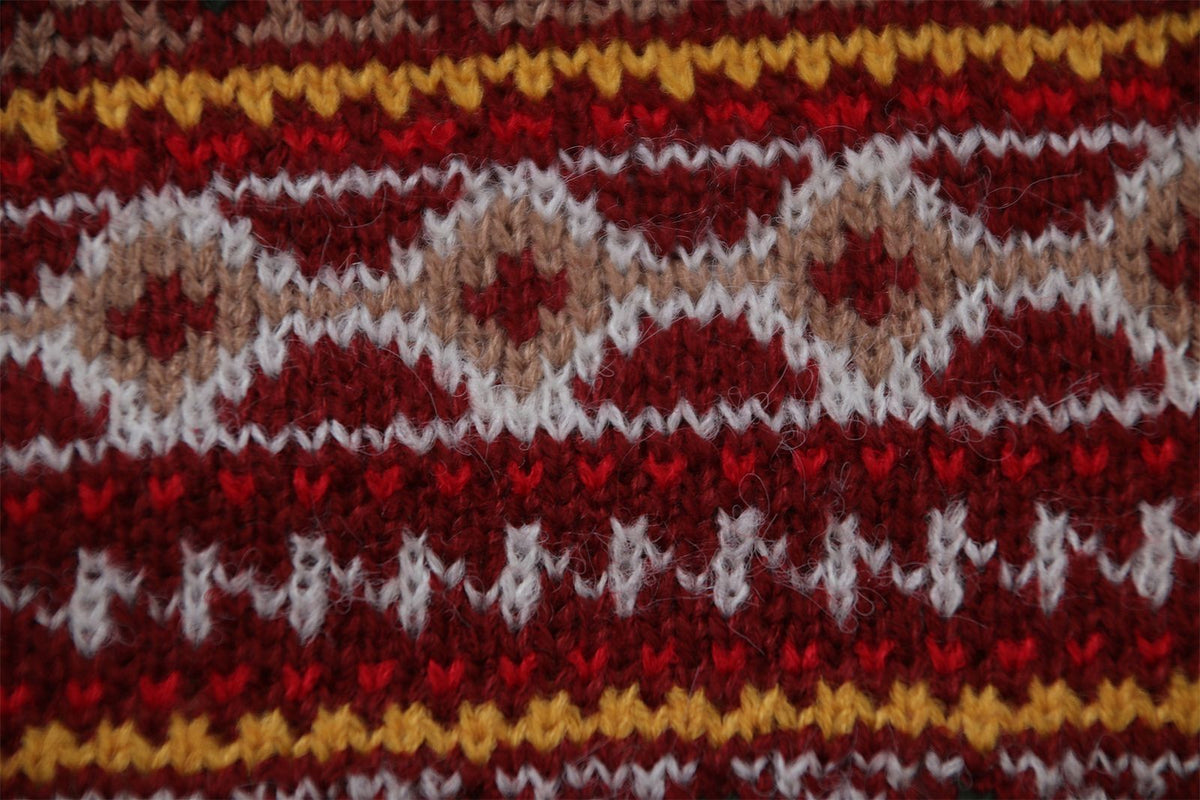 Vintage jacquard crew neck sweater