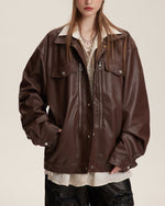 Retro motorcycle leather jacket