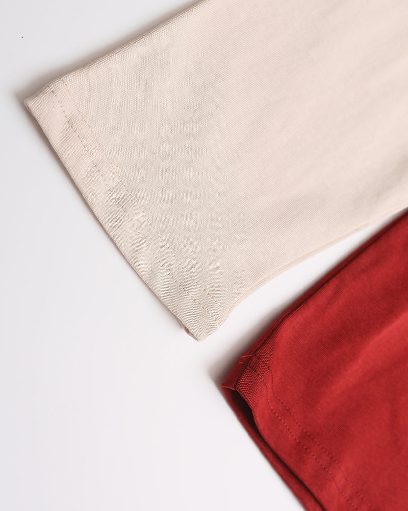 Autumn fake two piece long sleeves