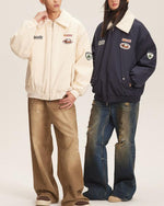 레트로 패치워크 라펠 재킷