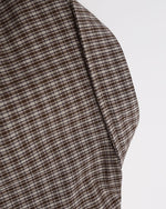Embroidered plaid long-sleeved shirt