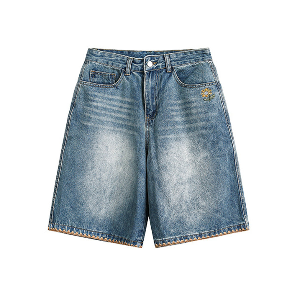 休閑刺綉牛仔褲