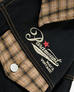 Patchwork plaid embroidered coat