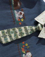 Retro contrast short-sleeved shirt