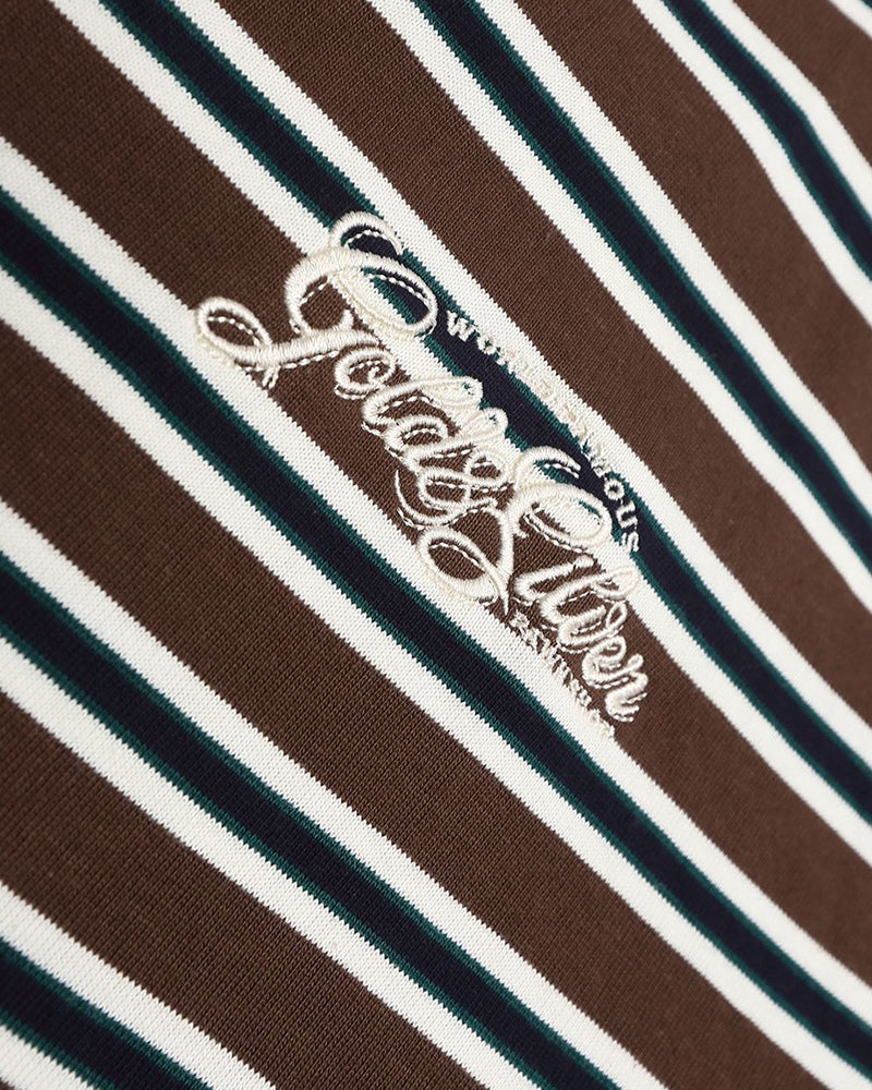 Embroidered contrast striped long sleeves