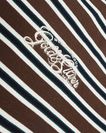 Embroidered contrast striped long sleeves