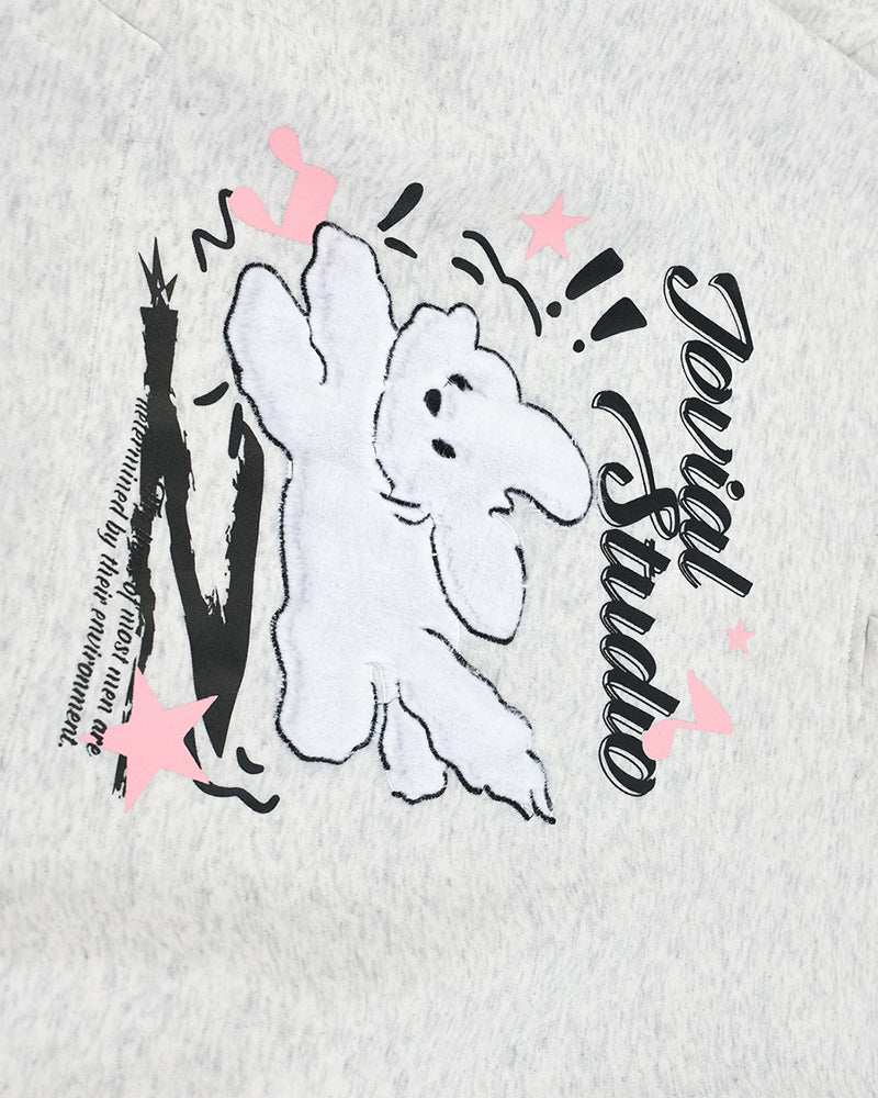 小狗刺綉連帽衛衣