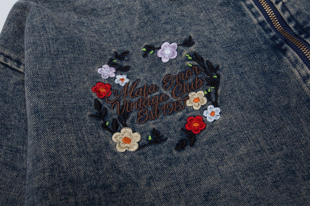 Retro contrast denim jacket