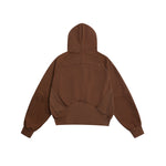 Embroidered zip-up hooded sweatshirt jacket