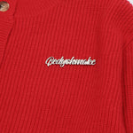 復古短款拼接開衫毛衣