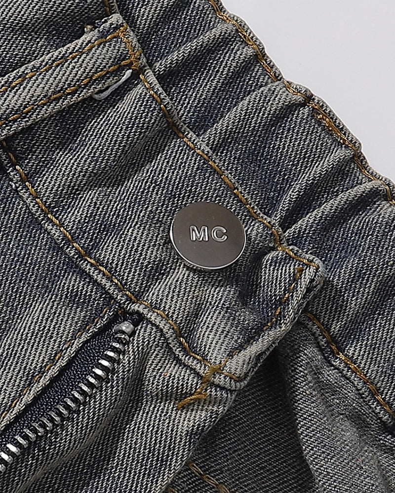 Puppy Embroidered Cropped Shorts