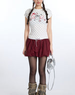 Sweet polka dot short-sleeved shirt