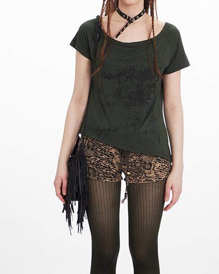 레트로 프린트 반소매