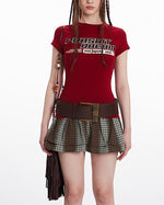 Lettering print crew neck short sleeves