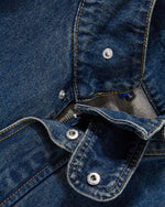 Washed stand-up collar denim jacket