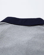 Contrast color lapel short sleeves