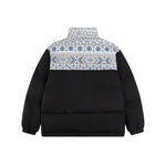 復古撞色拼接棉服