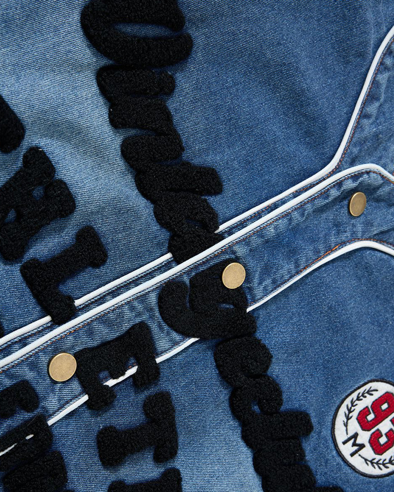 Washed letter jacket