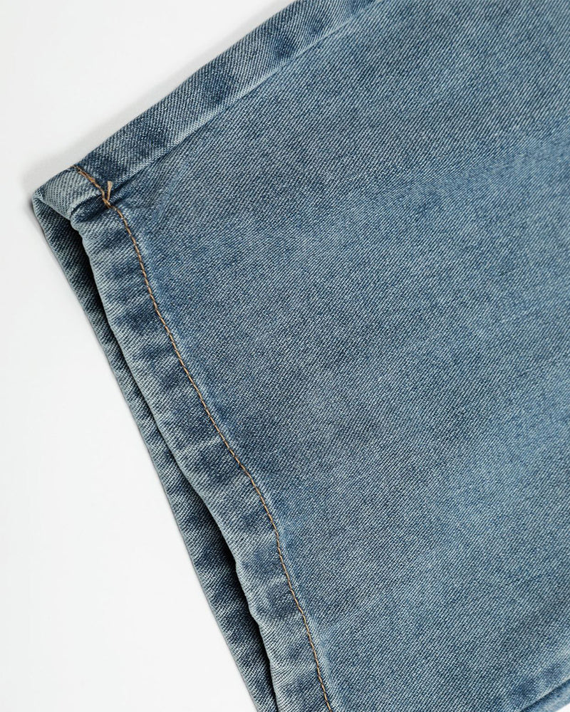 復古水洗牛仔長褲