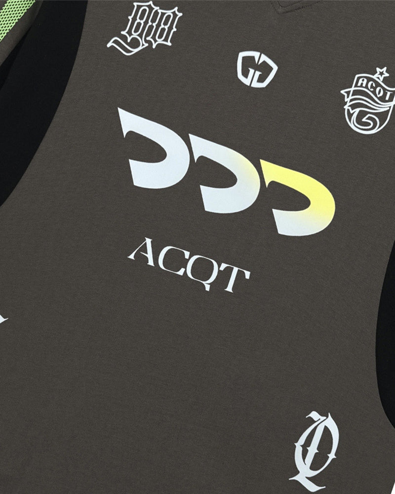 Retro contrast patchwork short sleeves