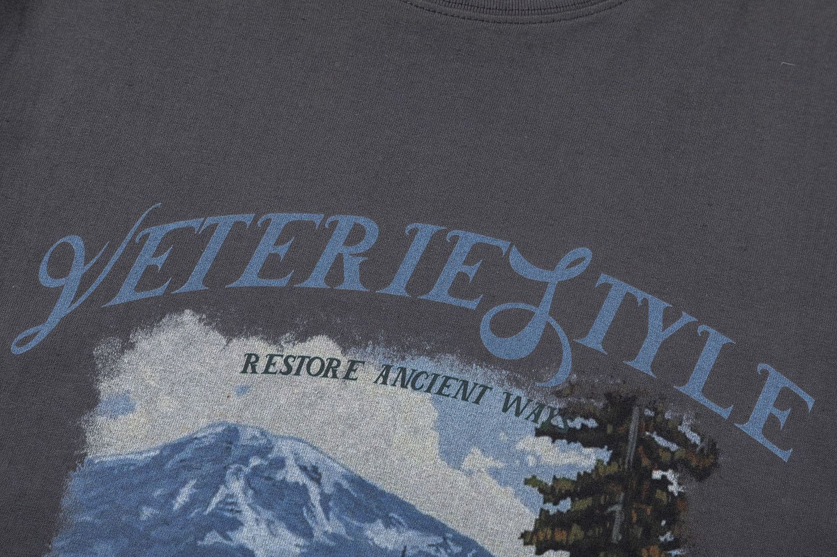 레트로 프린트 맞춤형 반팔