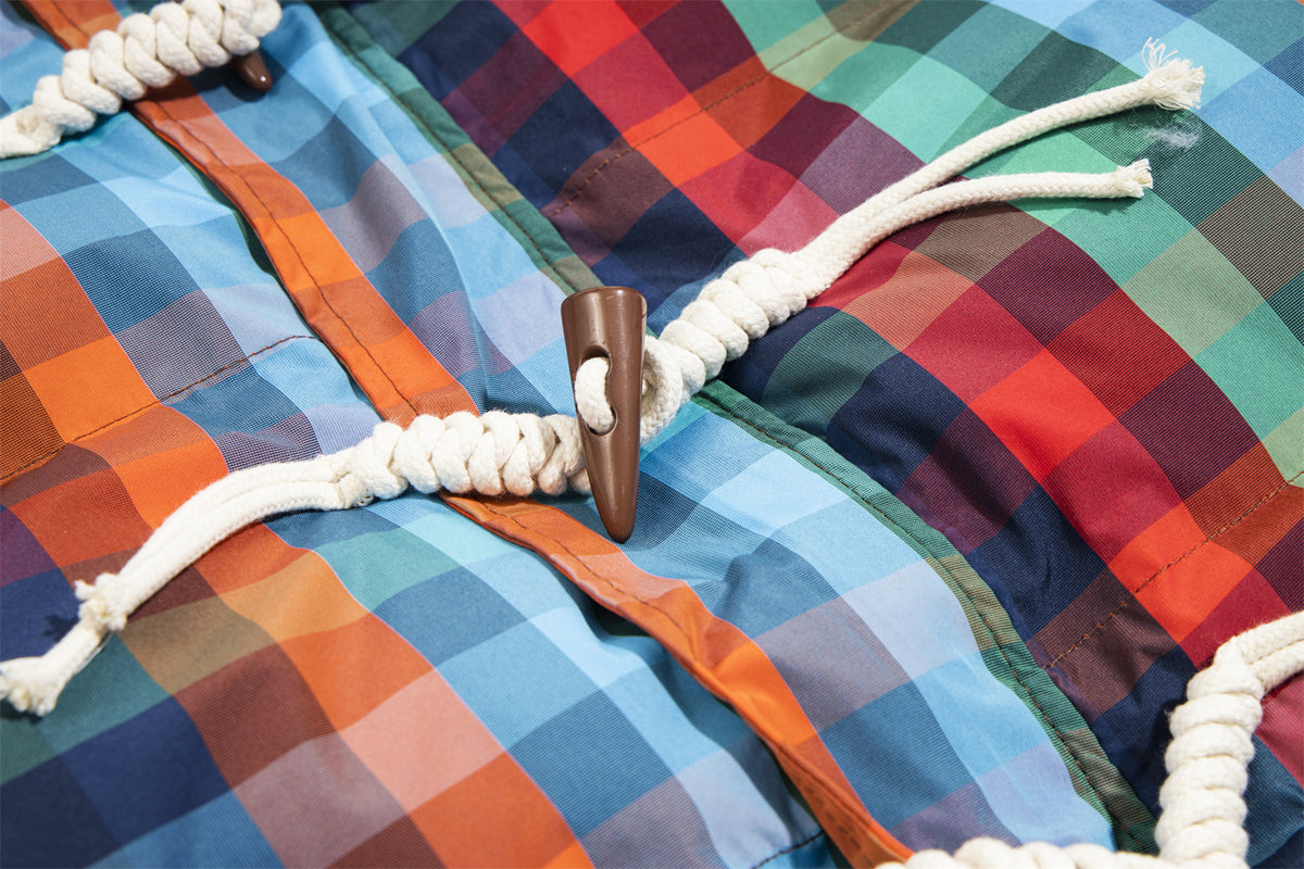 Contrast color plaid jacket