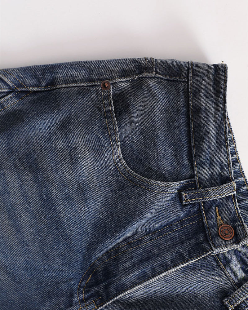 復古休閑牛仔長褲
