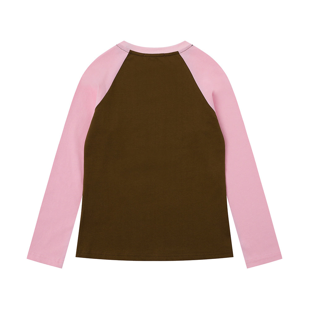 대비색 스티칭 긴팔