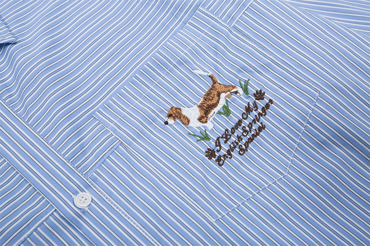 復古可愛小狗襯衫