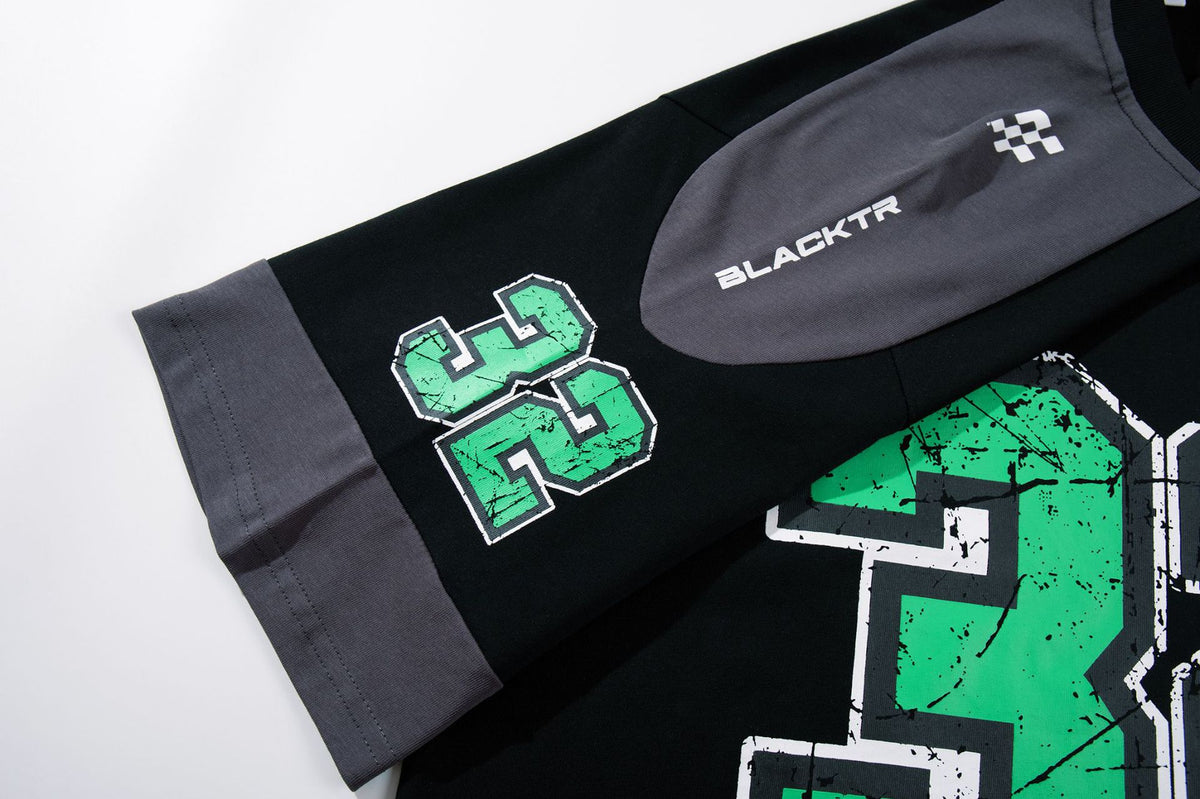 Contrast color printed short sleeves