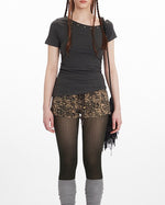 Off-shoulder slim short sleeves