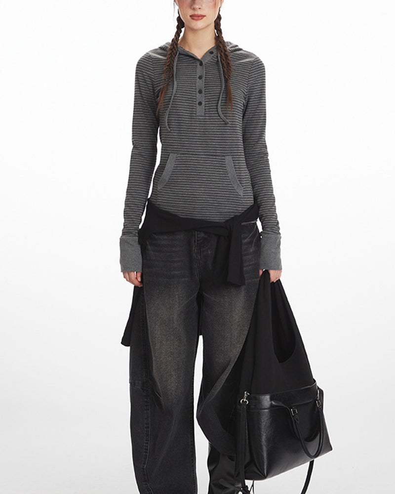 Slim-fit hooded long-sleeved top (women's)