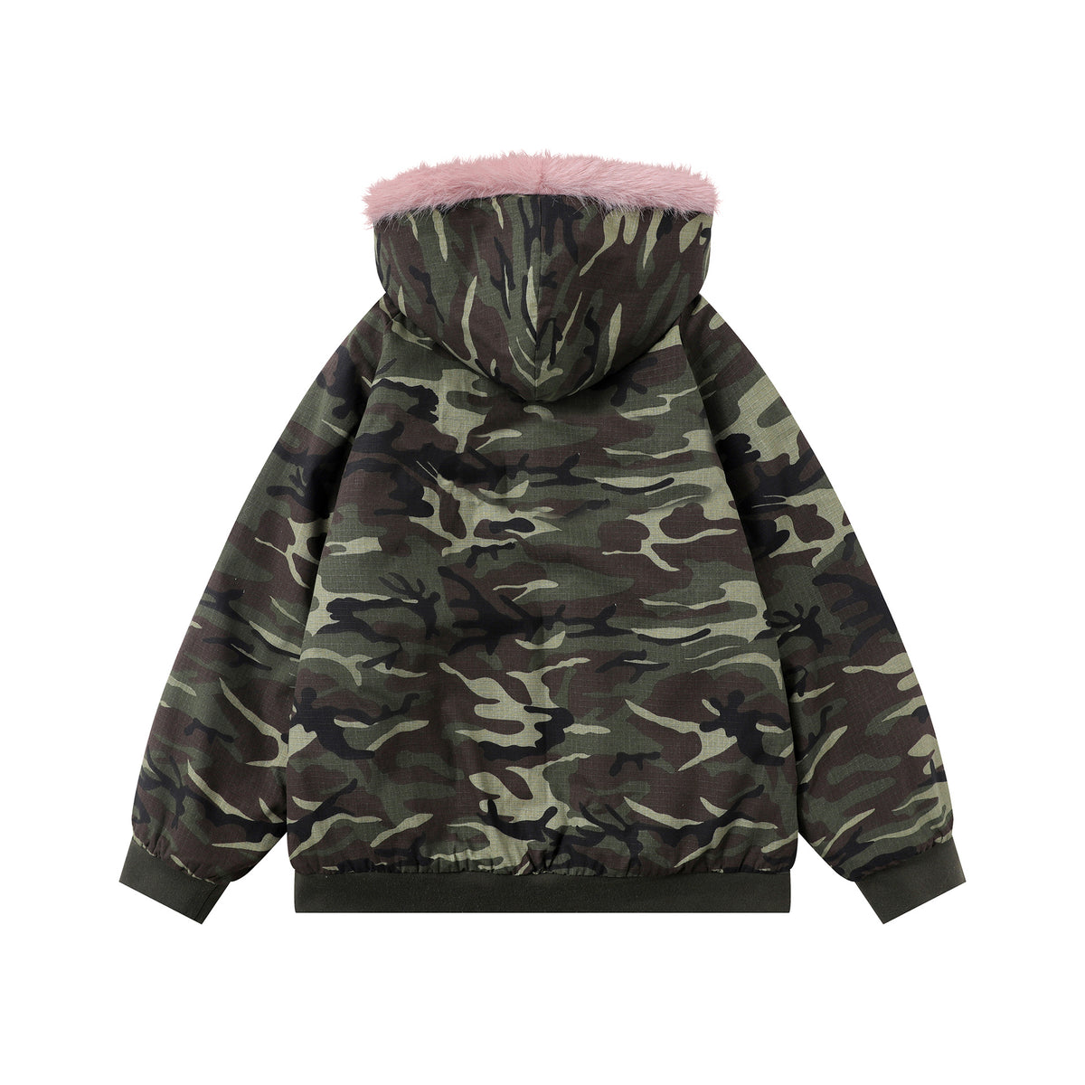 Retro reversible hooded cotton jacket