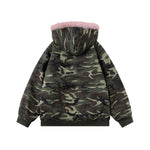 Retro reversible hooded cotton jacket