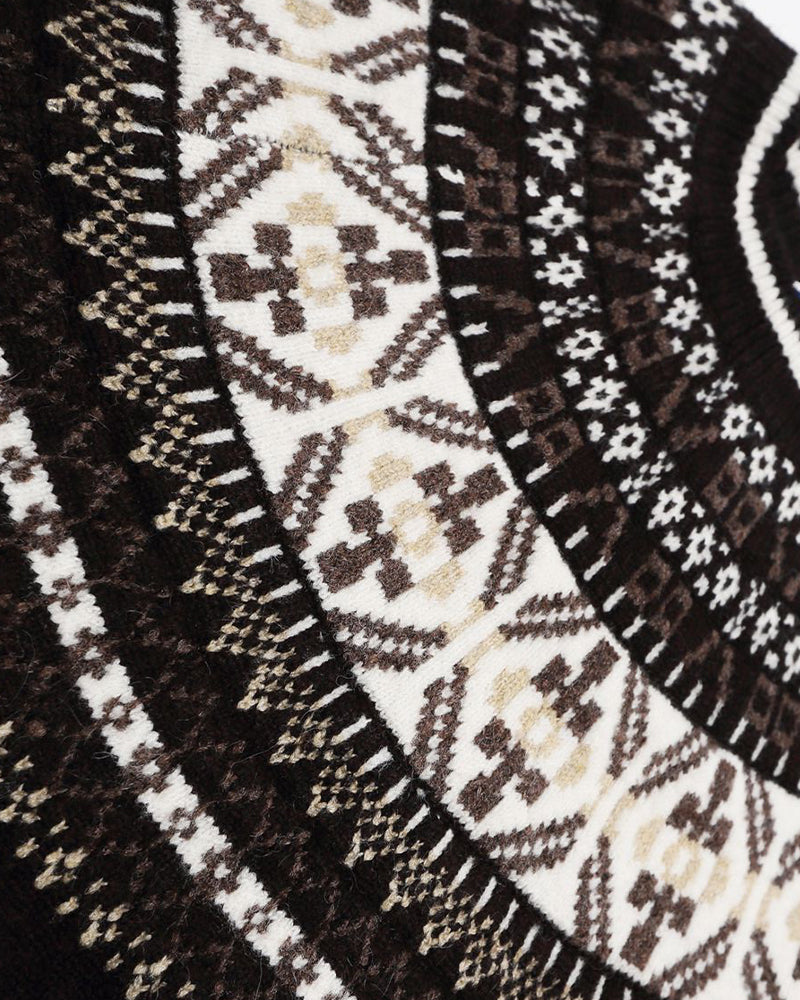 復古提花針織衫