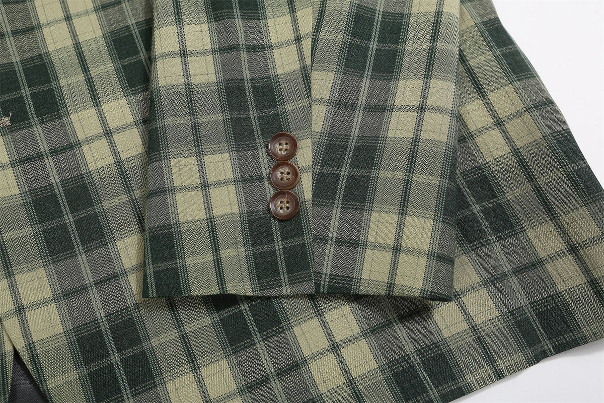 retro plaid couple coat