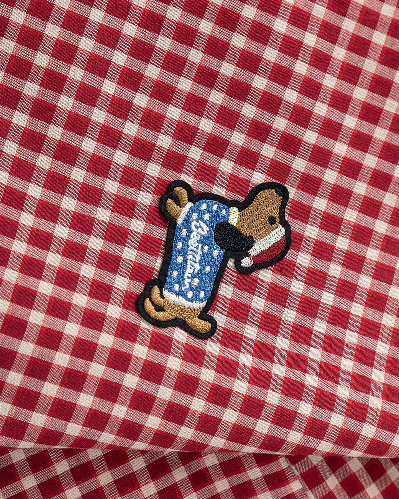 Fun plaid short-sleeved shirt