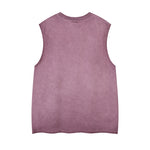 Washed solid color sleeveless vest